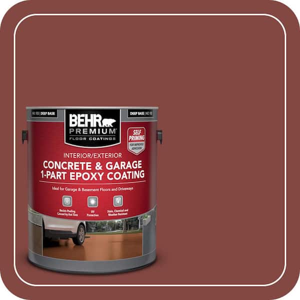 1 gal. #S-H-170 Red Brick Self-Priming 1-Part Epoxy Satin Interior/Exterior Concrete and Garage Floor Paint