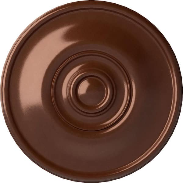 Ekena Millwork 11-3/4 in. x 3/8 in. Jefferson Urethane Ceiling Medallion (Fits Canopies upto 2-7/8 in.), Copper Penny