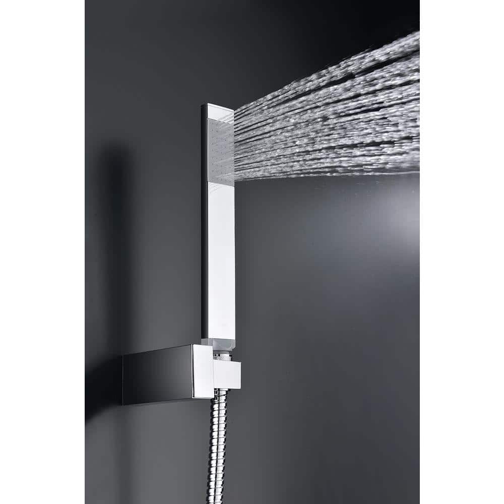 Polished Chrome Wall Mounted Rain Shower Faucet Set