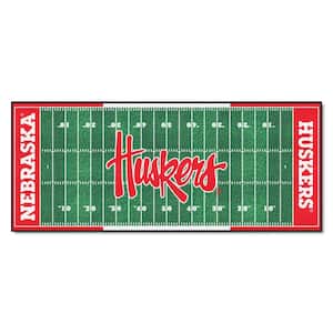 NCAA University of Nebraska 2.5 ft. x 6 ft. Football Field Runner Rug