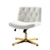 JAYDEN CREATION Alan Ivory 360° Swivel and Height Adjustable Tufted ...