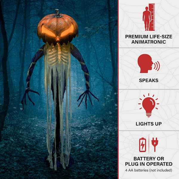 Haunted Hill Farm - 9 ft. Pumpkin Sentinel by Tekky, Premium Halloween Animatronic