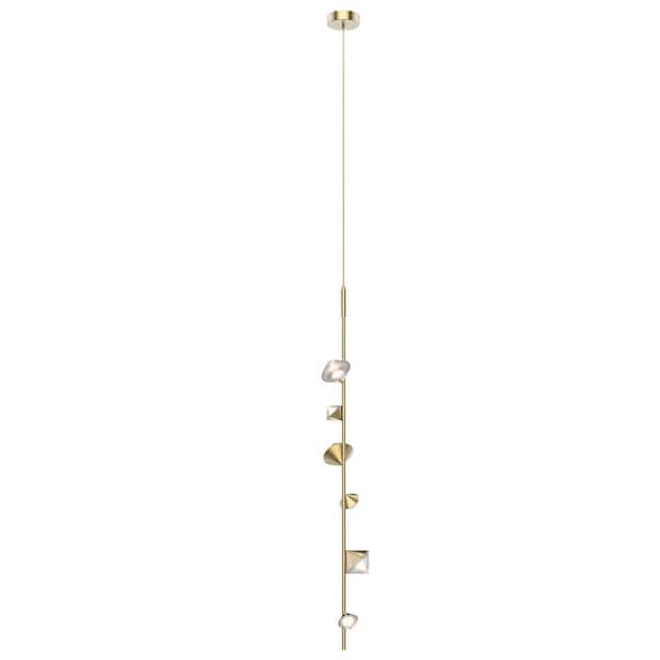 KUZCO Geode 52 in. 1 Light 26-Watt Brushed Gold Integrated LED Pendant Light