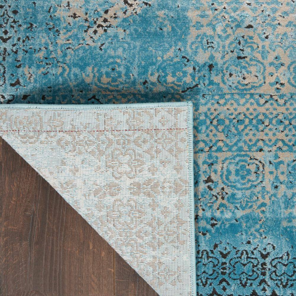 Blue 5' x 7' Stain-Resistant Synthetic Rectangular Area Rug