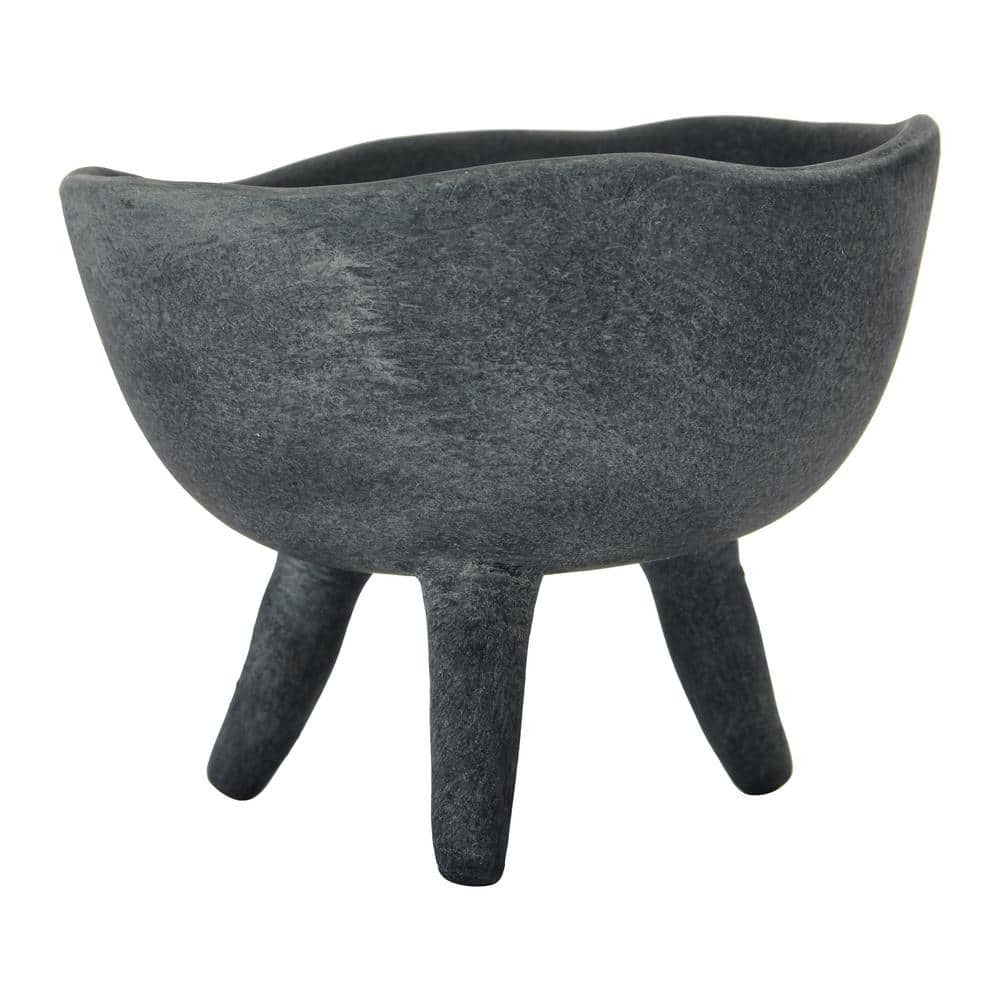 Matte Black Terracotta Footed Bowl Planter