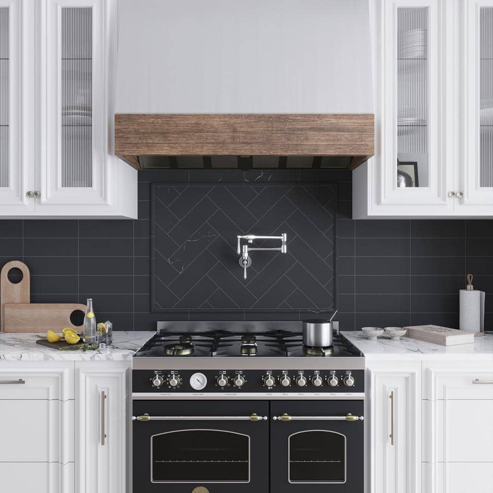 4x12 Black Honed Marble Subway Floor and Wall Tile