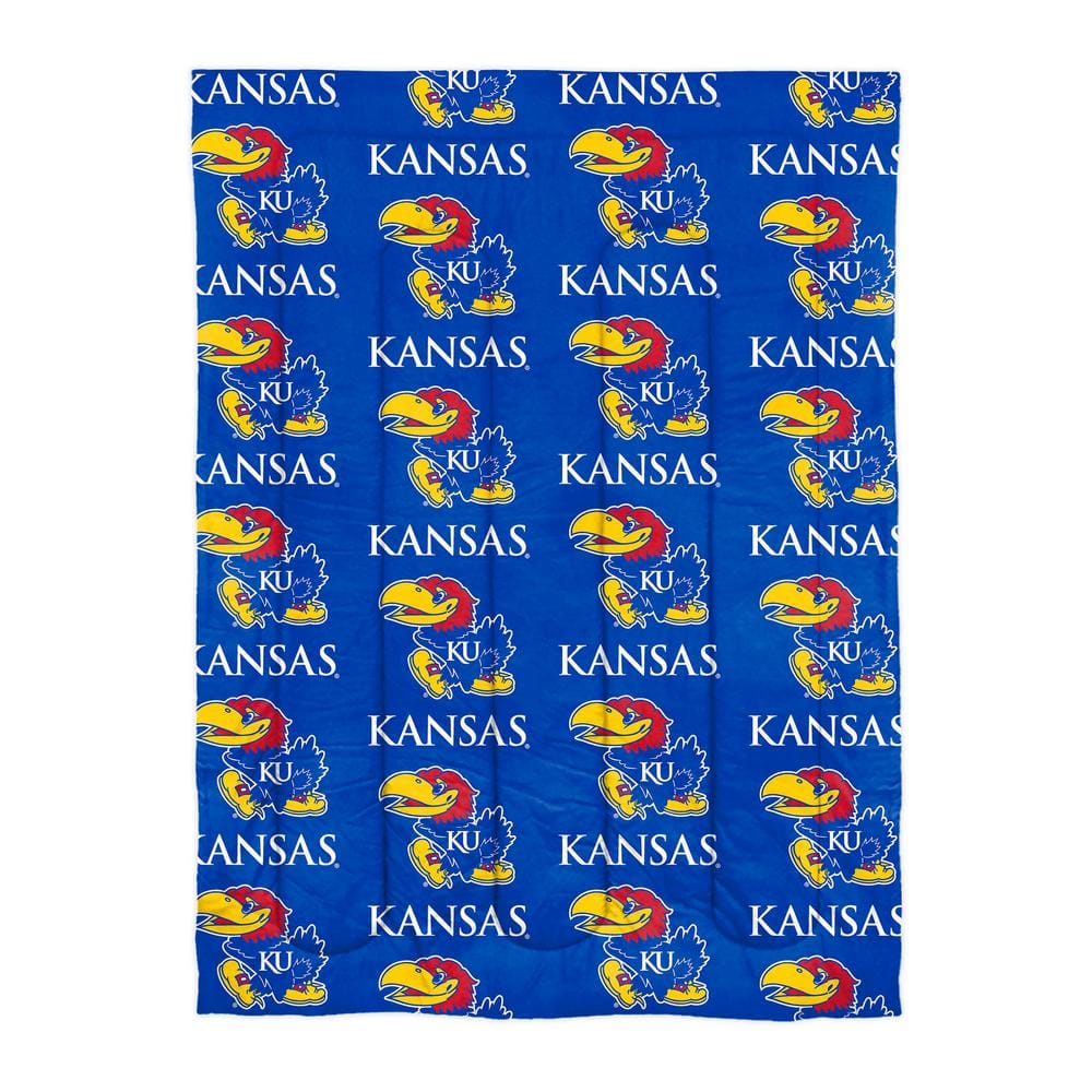 4-Piece Multi Colored Kansas Jayhawks Twin Size Bed In a Bag Set