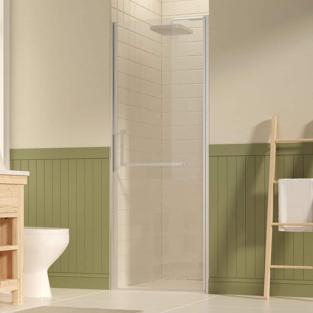 28 in. W x 72 in. H Pivot Frameless Shower Doors in Brushed Nickel Finish with 1/4 in. (6mm) SGCC Tempered Glass price history on PriceWatchPro