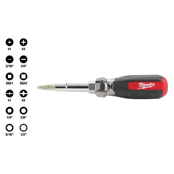 Milwaukee 13in1 MultiTip Cushion Grip Screwdriver with 11in1 Multi