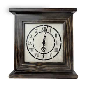 Mantel Clock in Dark Walnut Veneer with Secret Compartment