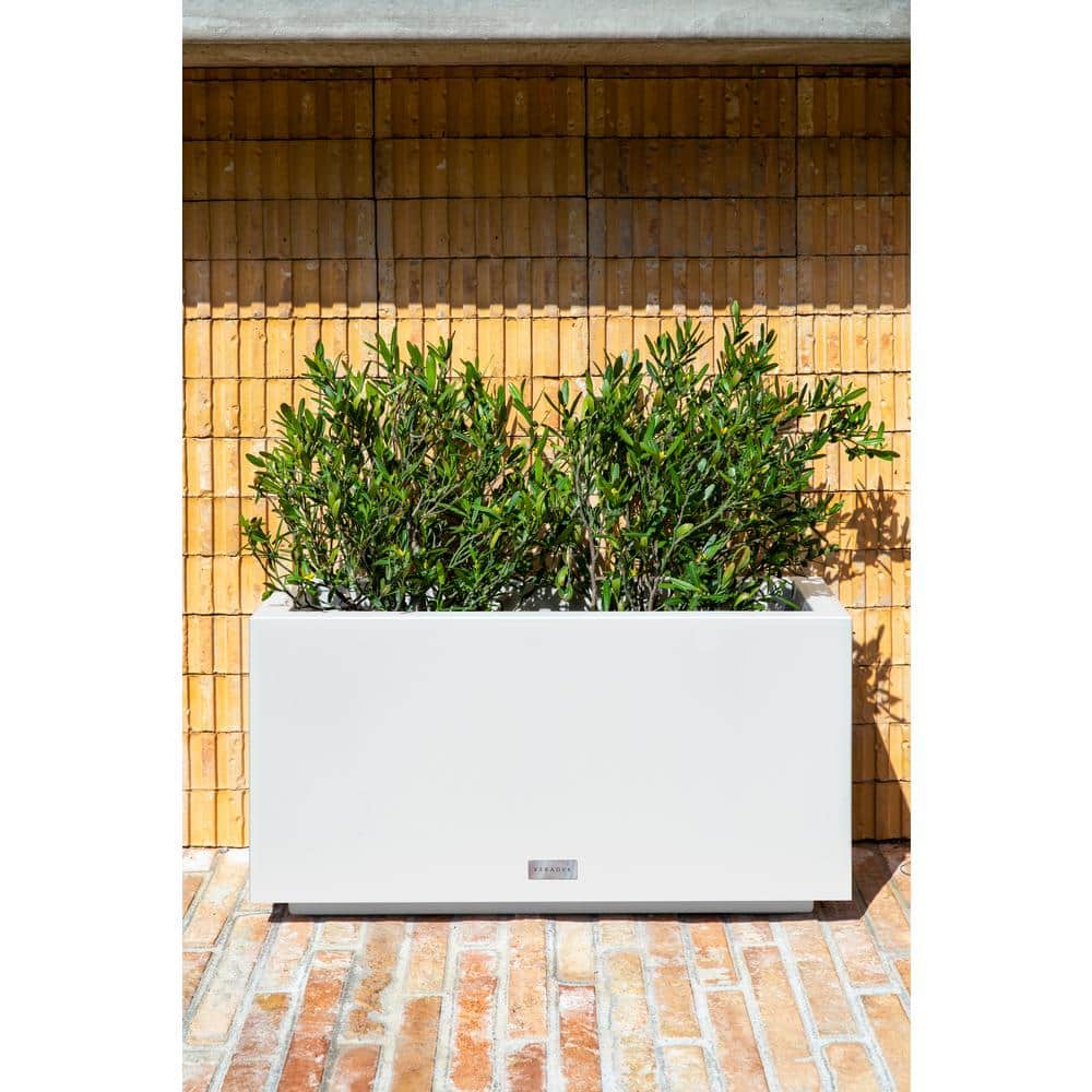 White Recycled Plastic Long Box Planter 25"