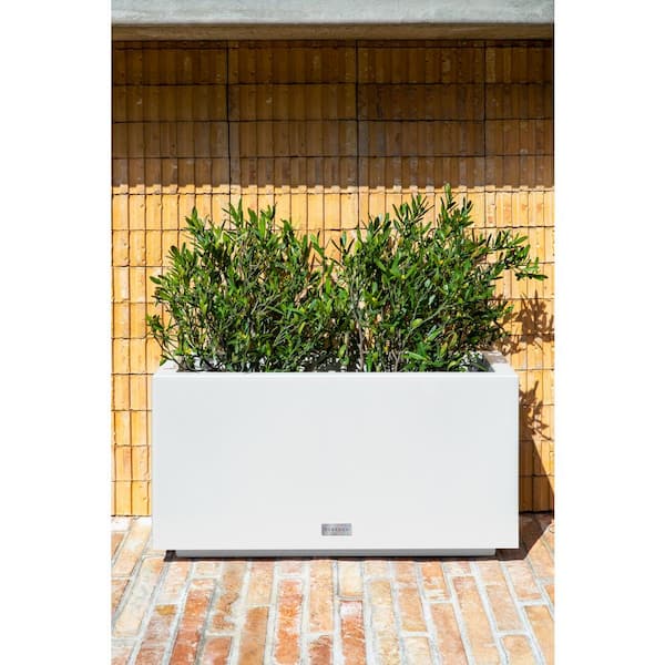 Long Box Extra Large White Plastic Rectangular Planter with Drainage Holes (11 in. L x 25 in. W x 13 in. H)