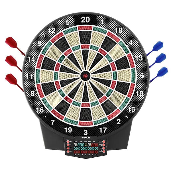 Electronic Dart Board, 15.5 in. 43 Games & 320+ Variations(8 Players), 6 Dart Shafts & 50 Tips, Color LCD Scoring Screen