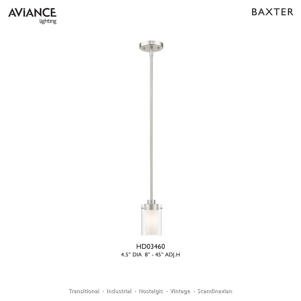 Brushed Nickel Mini Pendant with Clear and Opal Glass Shades