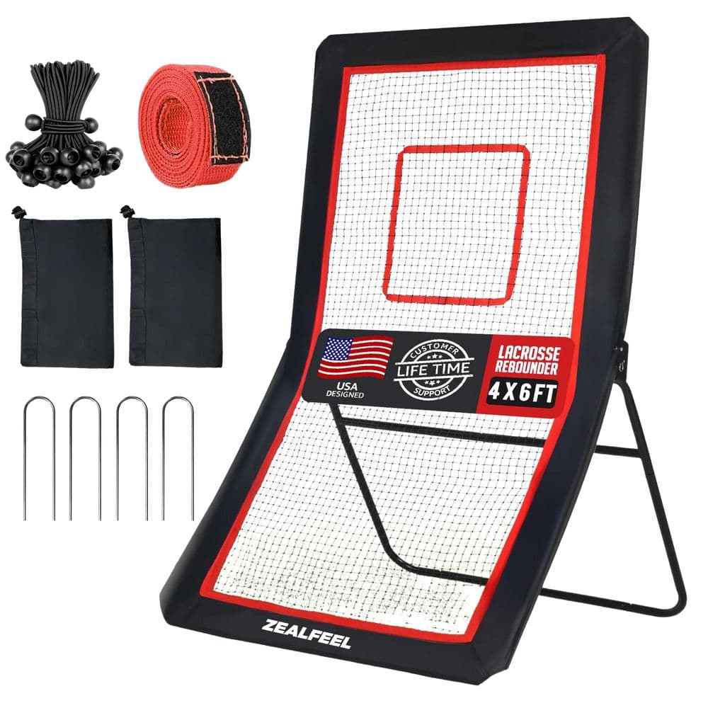 ZEALFEEL 4 x 6 ft. Lacrosse Rebounder with 5-Angles, Target Strip