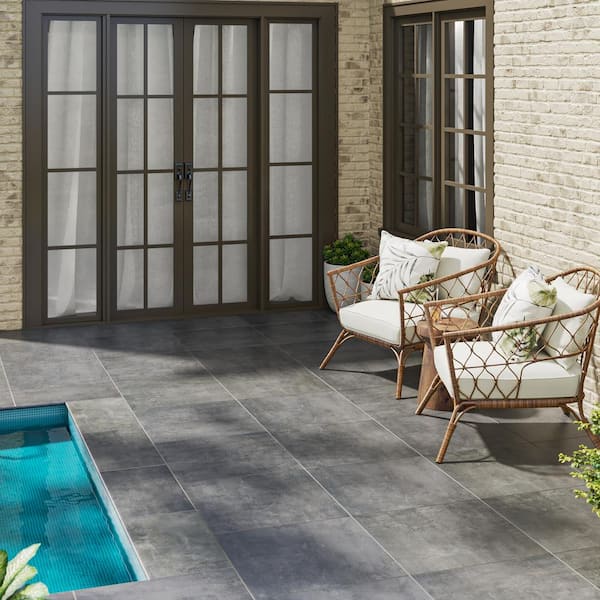 MSI Praia Grey 2 cm. x 24 in. x 24 in. Matte Porcelain Stone Look Paver Tile (8 sq. ft./case)