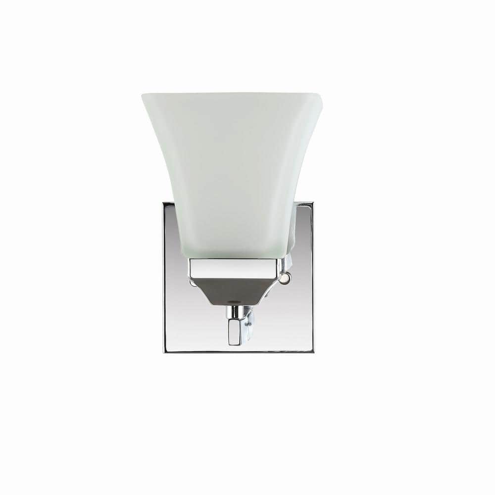 Staunton Chrome Polished 7.75" LED Vanity Light with Frosted Glass Shade