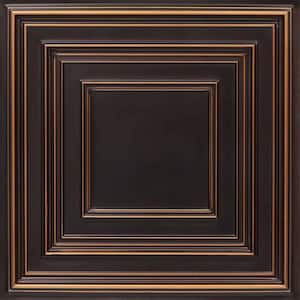 Schoolhouse Antique Copper 2 ft. x 2 ft. PVC Glue-up or Lay-in Faux Tin Ceiling Tile (40 sq. ft./case)