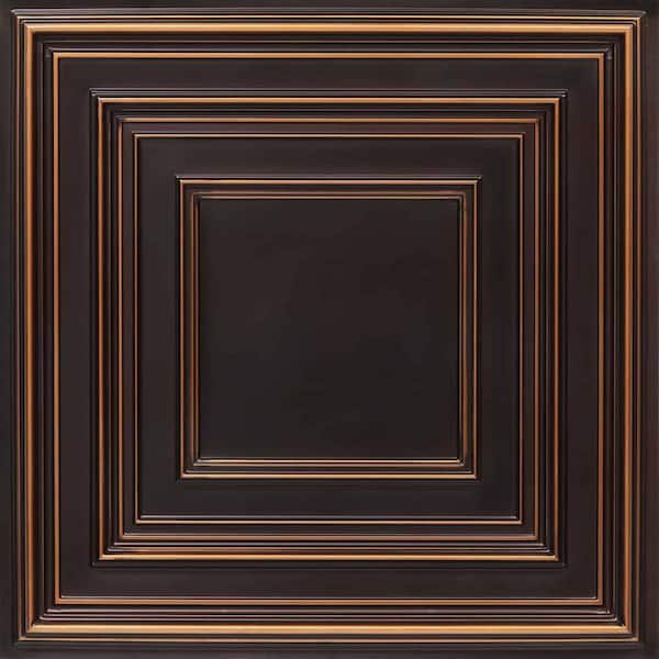 Schoolhouse Antique Copper 2 ft. x 2 ft. PVC Glue-up or Lay-in Faux Tin Ceiling Tile (40 sq. ft./case)