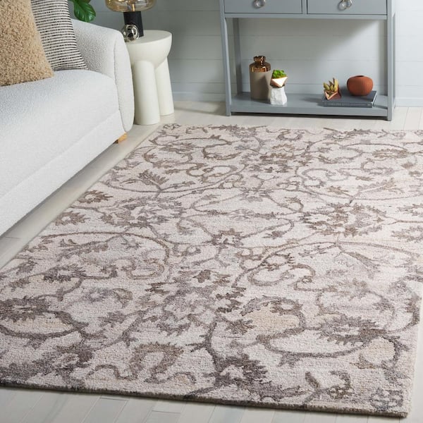Anatolia Ivory/Brown 8 ft. x 10 ft. Traditional Garden Area Rug