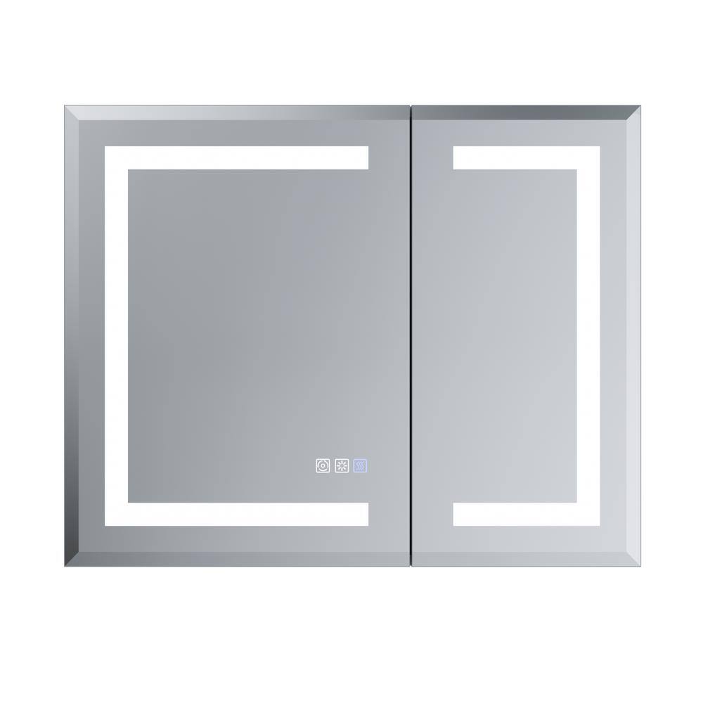 30 in. W x 24 in. H Rectangular Recessed or Surface Mount LED Metal Medicine Cabinet with Mirror and Built-In Defogger price history on PriceWatchPro
