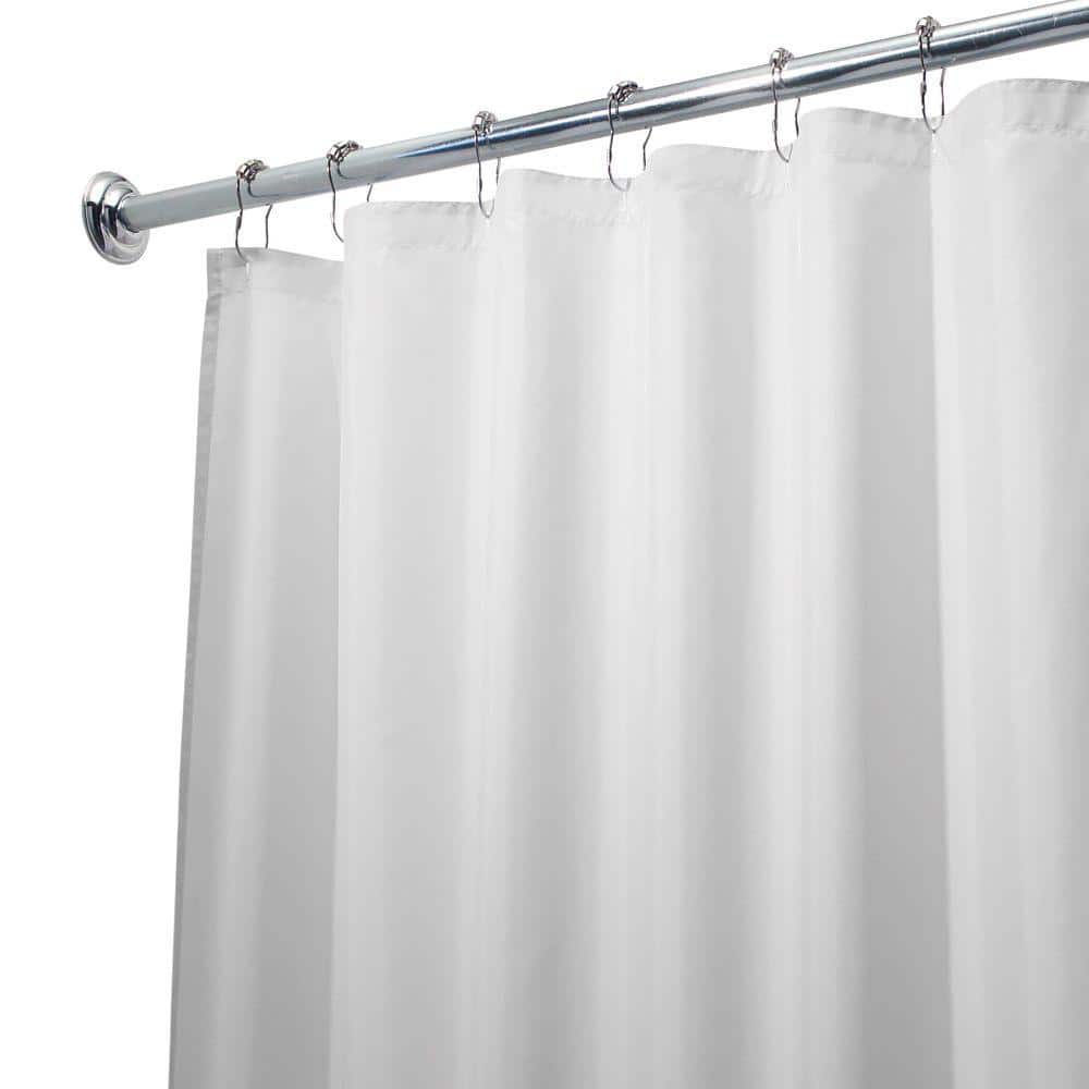 Extra Wide Extra Long Fabric Shower Curtain Liner 108 X 84 Inch Washable White 