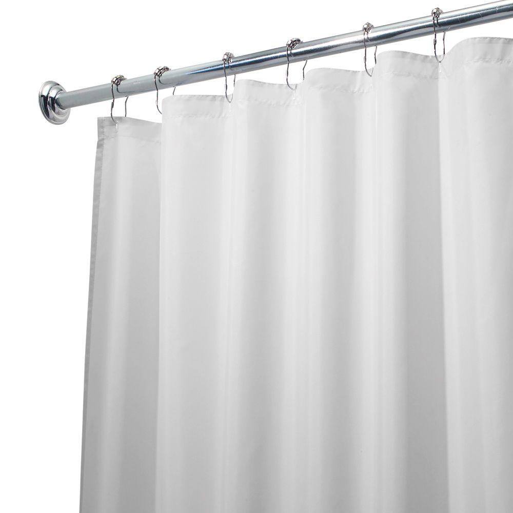 Interdesign Poly Waterproof Extra Wide Shower Curtain Liner In White 15462 The Home Depot