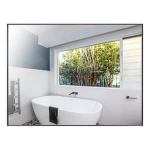 36 in. W x 27 in. H Modern Medium Rectangular Aluminum Framed Wall Mounted Bathroom Vanity Mirror in Black