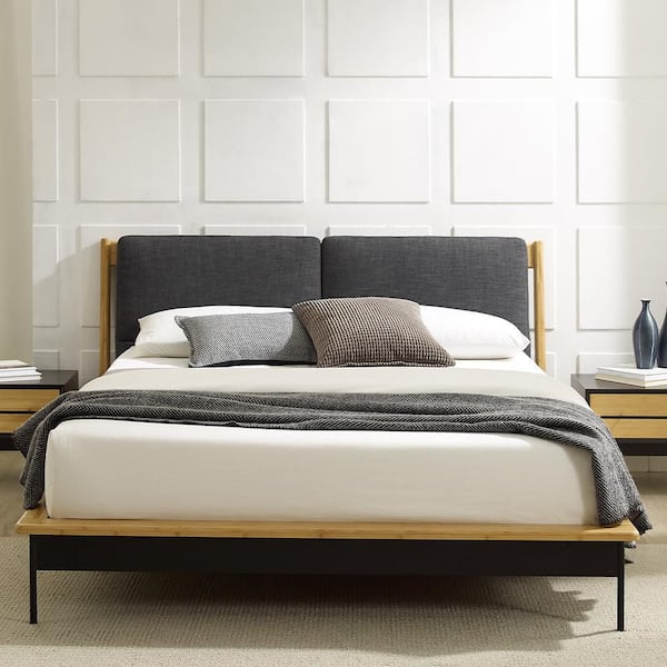 Unbranded Spencer Brown Sand Wood Frame Queen Platform Bed