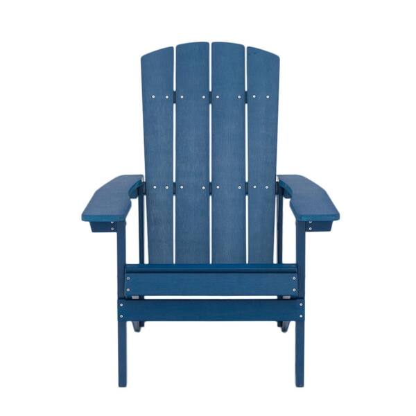 Dark Blue Plastic Outdoor Adirondack Chair SM401B1NY The Home Depot