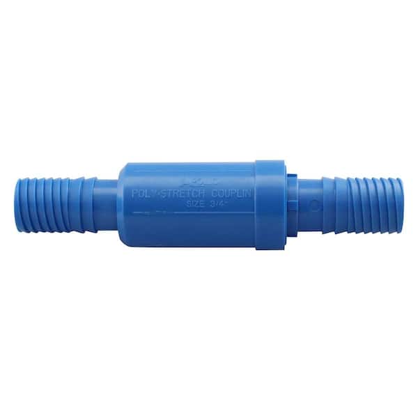 3/4 in. Barb Insert Blue Twister Polypropylene Telescoping Poly Pipe Repair Coupling Fitting