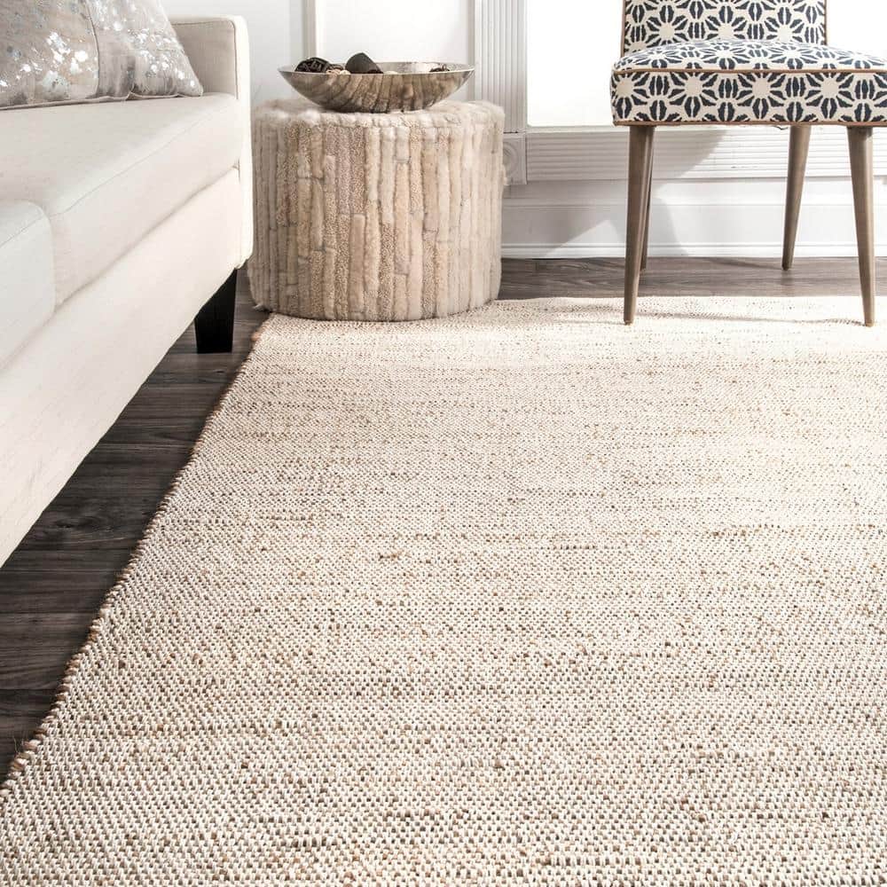 Elfriede Round Natural Jute & Cotton 6' Area Rug