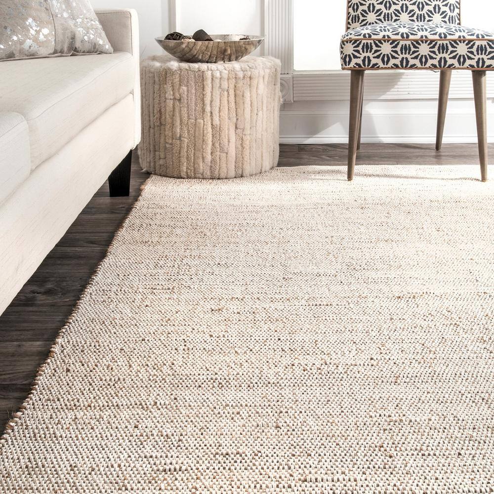Handwoven Natural Jute Cotton Blend 52" x 24" Area Rug
