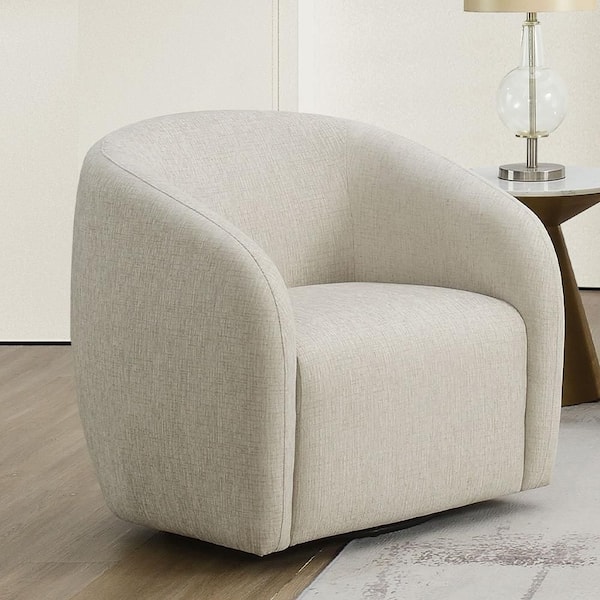 Etienne Beige Linen Set of 1 Side Chair with Swivel
