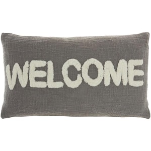 Lifestyles Gray 21 in. x 12 in. Rectangle Throw Pillow