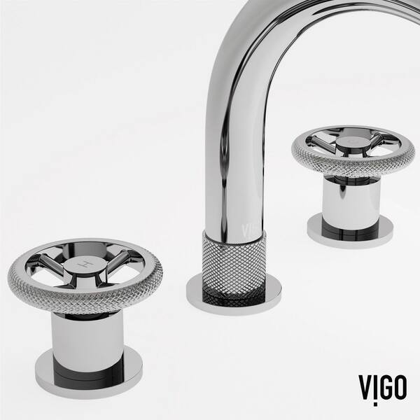 VIGO Wythe 8 in. Widespread Double Handles Faucet in Chrome