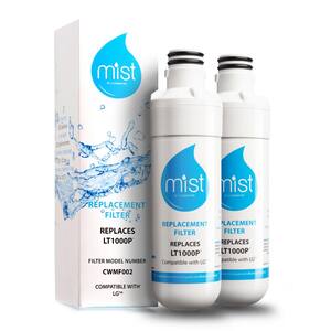 Mist Replacement Refrigerator Water Filter for LG LT1000P, MDJ64844601, Kenmore 46-9980 (2-Pack)