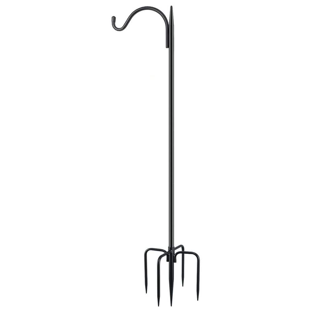 60 in. Heavy Duty Adjustable Metal Shepherd Hook with 5 Prongs Base 5/8 in.
