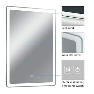 40 in. x 32 in. Modern Rectangular Frameless LED Light Bathroom Vanity Mirror Wall-Mounted