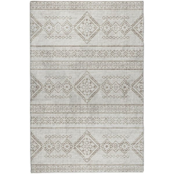 Dream Shag Premium Machine Washable Abstract ADS120 Taupe 10 ft. x 14 ft. Area Rug