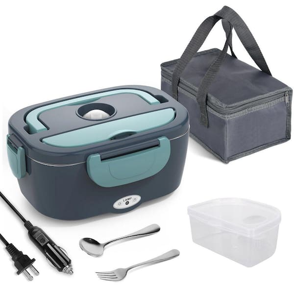 3-in-1 Electric Lunch Box Food Heater, Portable Food Warmer for Car, Truck, Office with Fork, Spoon & Carry Bag