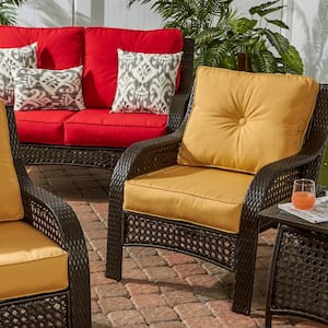 Sunbrella Wheat 2-Piece Deep Seating Outdoor Lounge Chair Cushion Set
