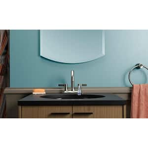 Contemporary 4 in. Centerset 2-Handle Bathroom Faucet in Vibrant Brushed Nickel
