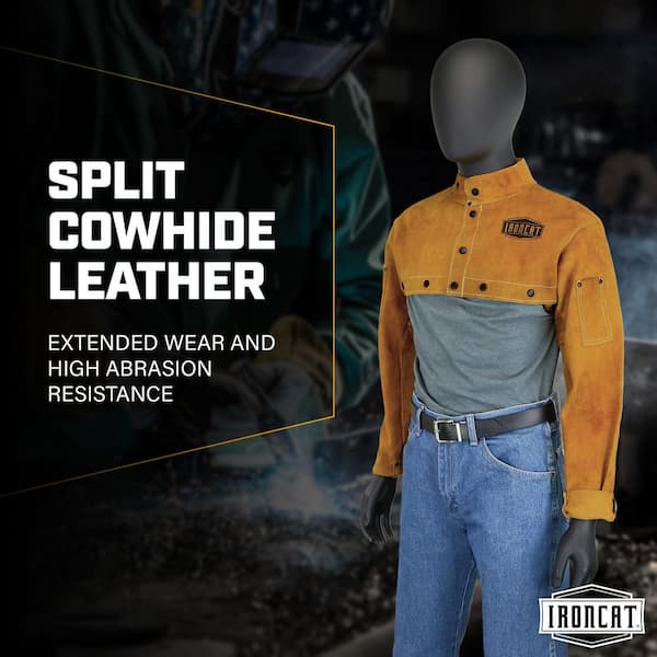 Ironcat XX-Large Flame Resistant Leather Welding Cape Sleeve 7000