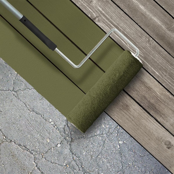 5 gal. Home Decorators Collection #HDC-CL-20 Portsmouth Olive Low-Lustre Enamel Int/Ext Porch and Patio Floor Paint