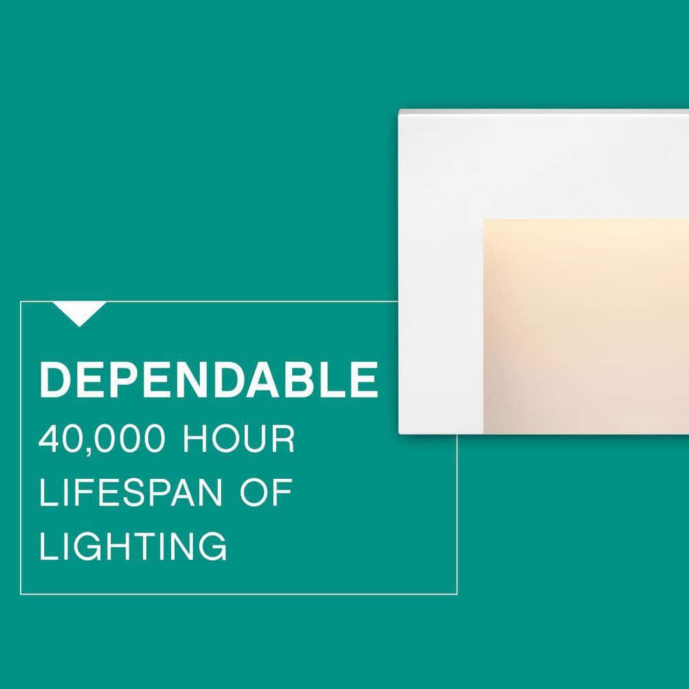 Satin White LED Outdoor Deck Light with Etched Glass