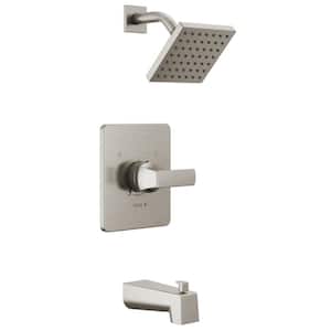 Velum 1-Handle Wall Mount Tub and Shower Trim Kit in Stainless (Valve Not Included)