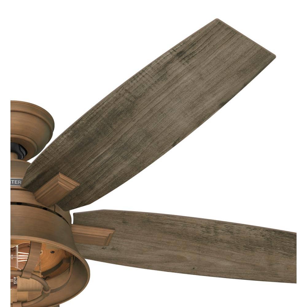 Hampshire 52" Weathered Copper Ceiling Fan with Grey Pine Blades and LED