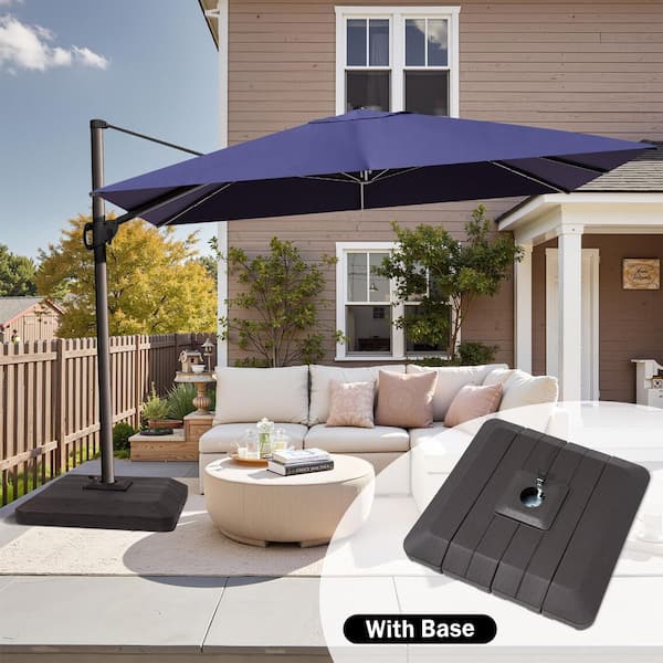 10 ft outdoor patio cantilever offset umbrella 10' Classic Square AKZ Tilting Cantilever Umbrella