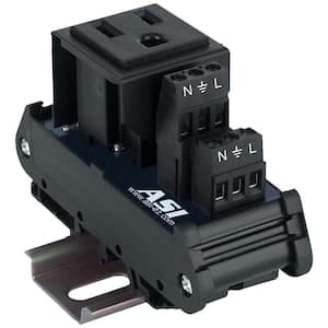 15 Amp 125 Vac DIN Rail Mounted AC Outlet